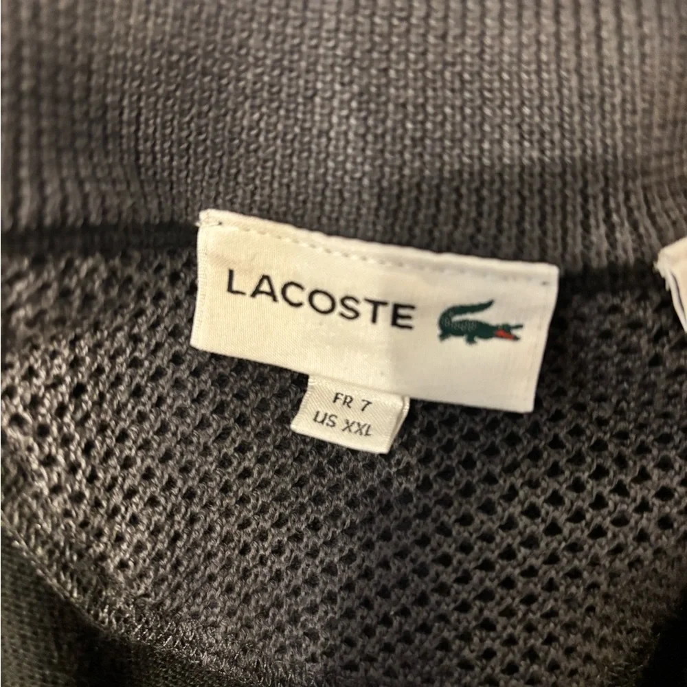 Lacoste Black and blue quarter Zip-Up Sweater - XXL